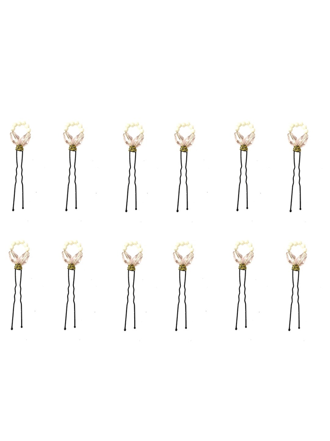 

Hair Flare Women Set Of 12 U Pins, White
