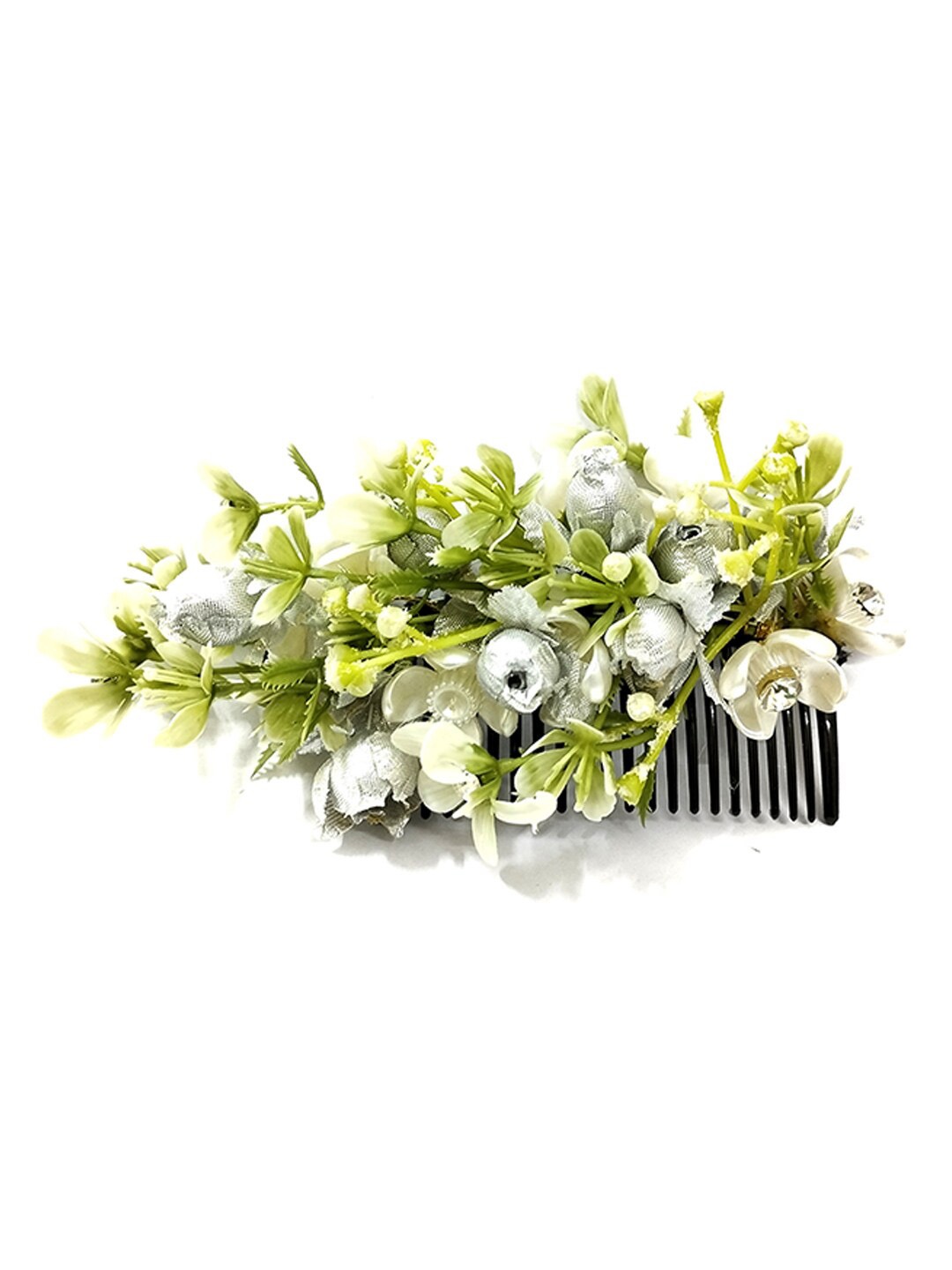 

Hair Flare Women Artificial Flower Comb Pin, Silver