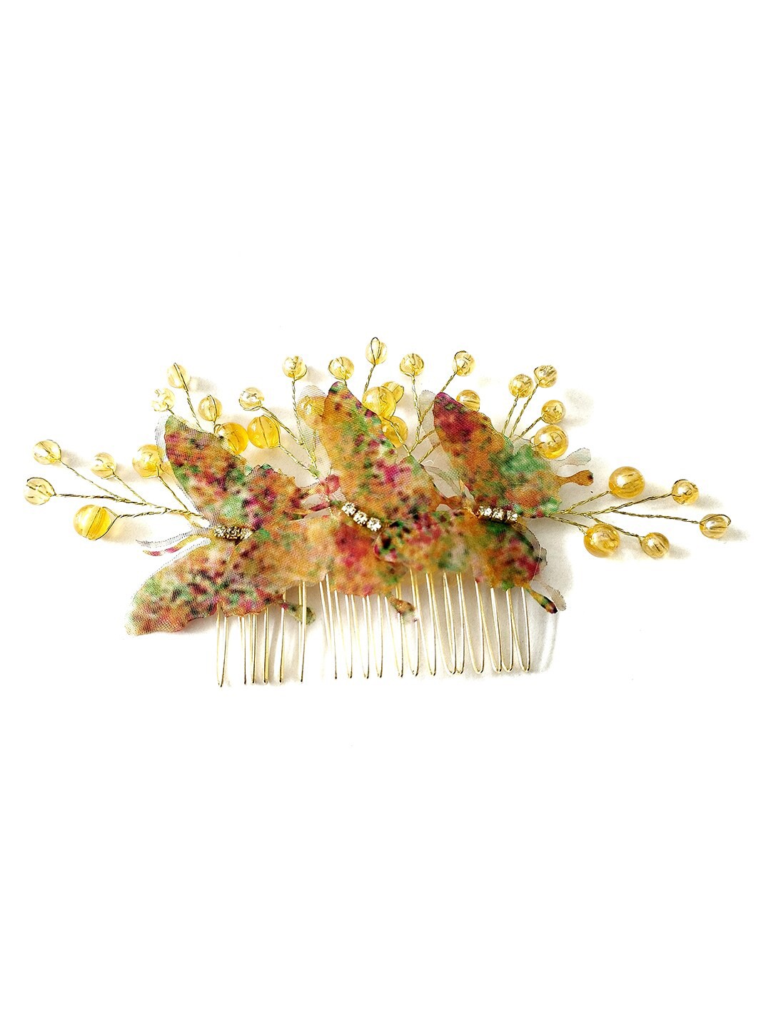 

Hair Flare Women Artificial Butterfly Comb Pin, Yellow