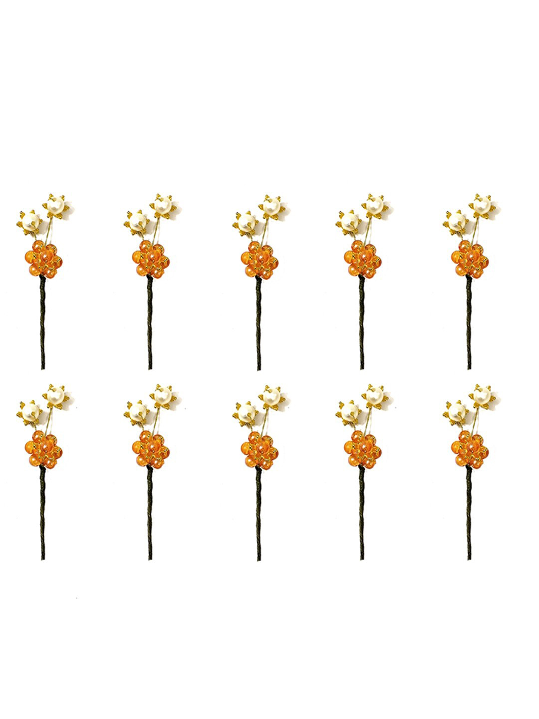 

Hair Flare Set Of 12 Embellished Hair Accessory Set, Orange