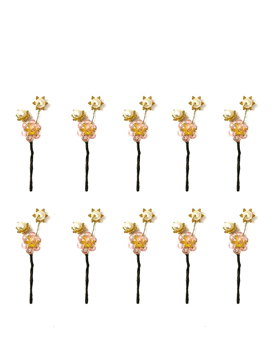 

Hair Flare Women Set Of 10 Hair Accessory, Gold