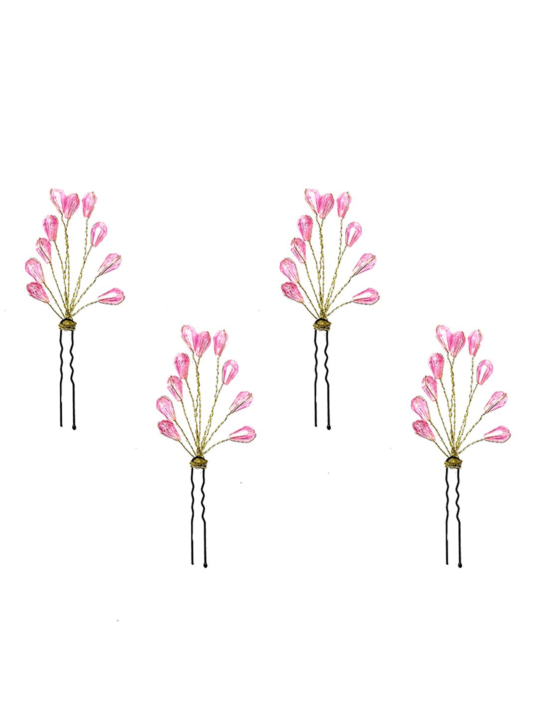 

Hair Flare Women Set of 4 U Pins, Pink
