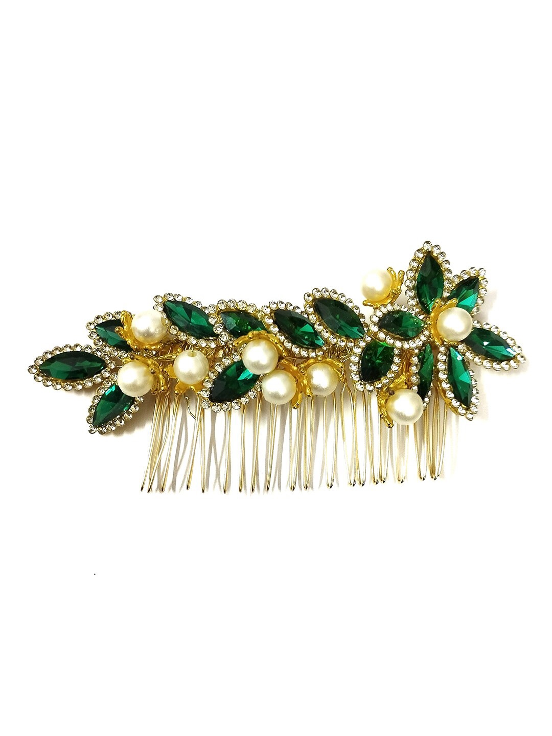 

Hair Flare Embellished Comb Pin, Gold