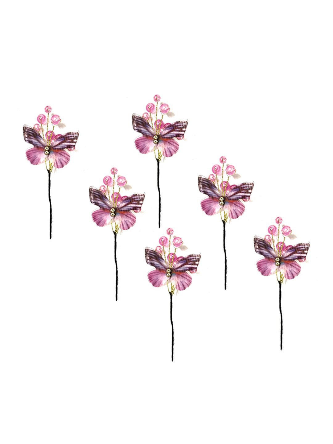 Hair Flare Set of 6 Embellished Hair Accessory Set, Pink