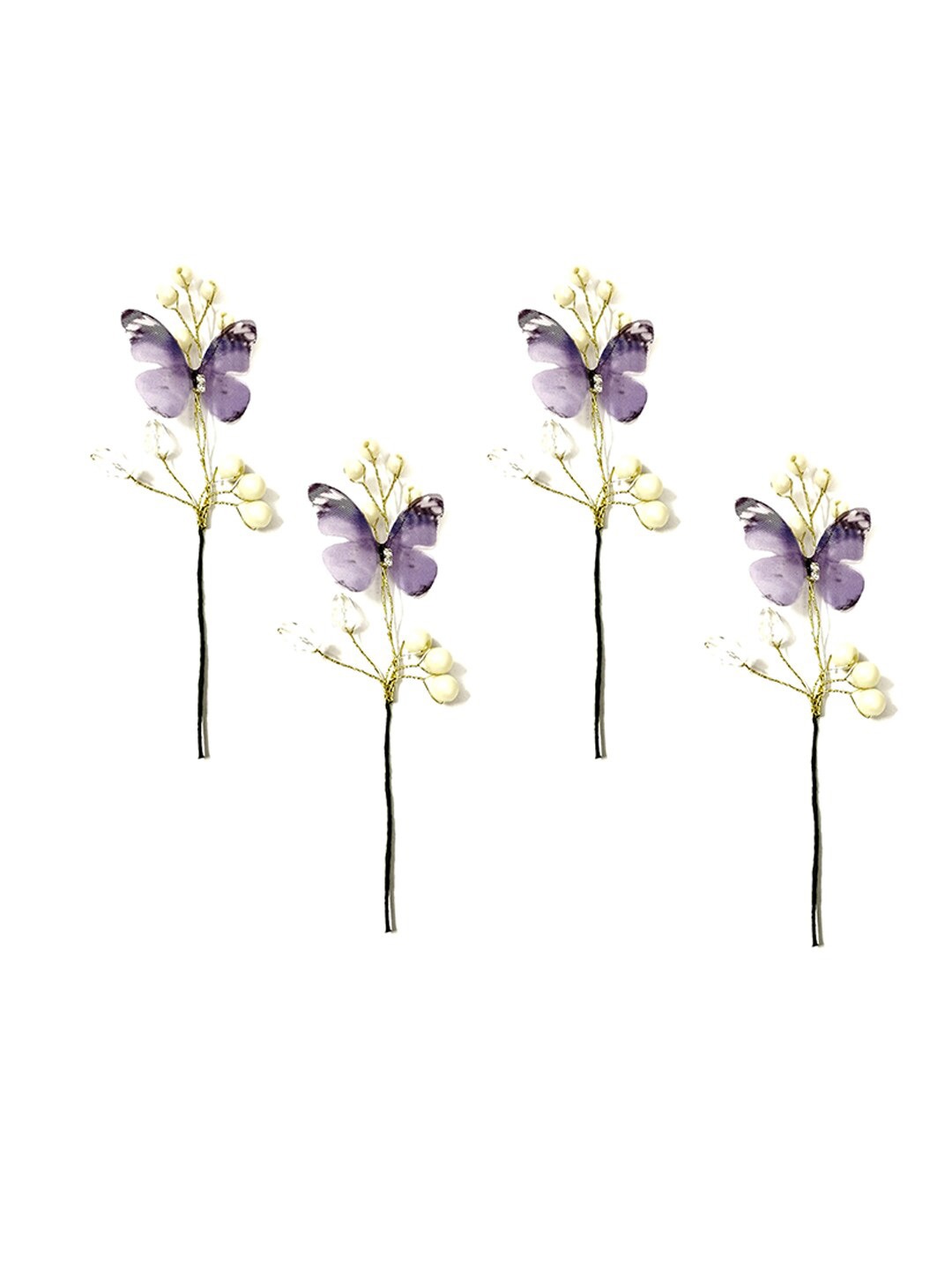 

Hair Flare Women Set of 4 Embellished Hair Accessory Set, Purple