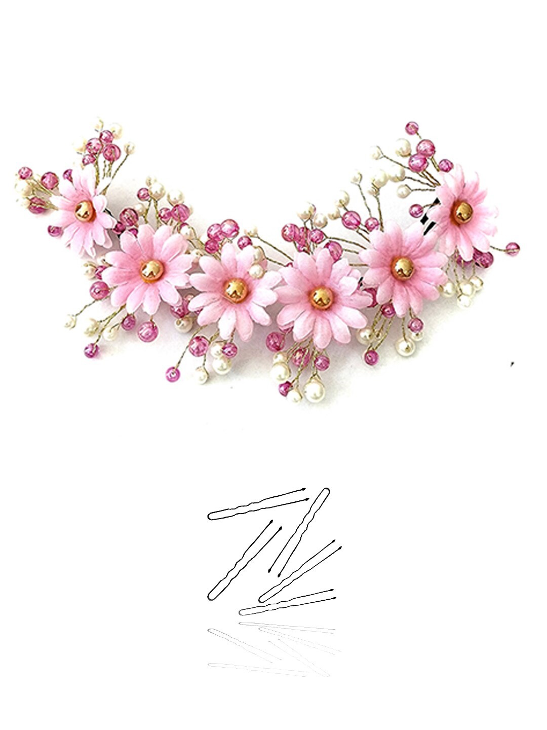 

Hair Flare Women Embellished Floral Tiara, Pink
