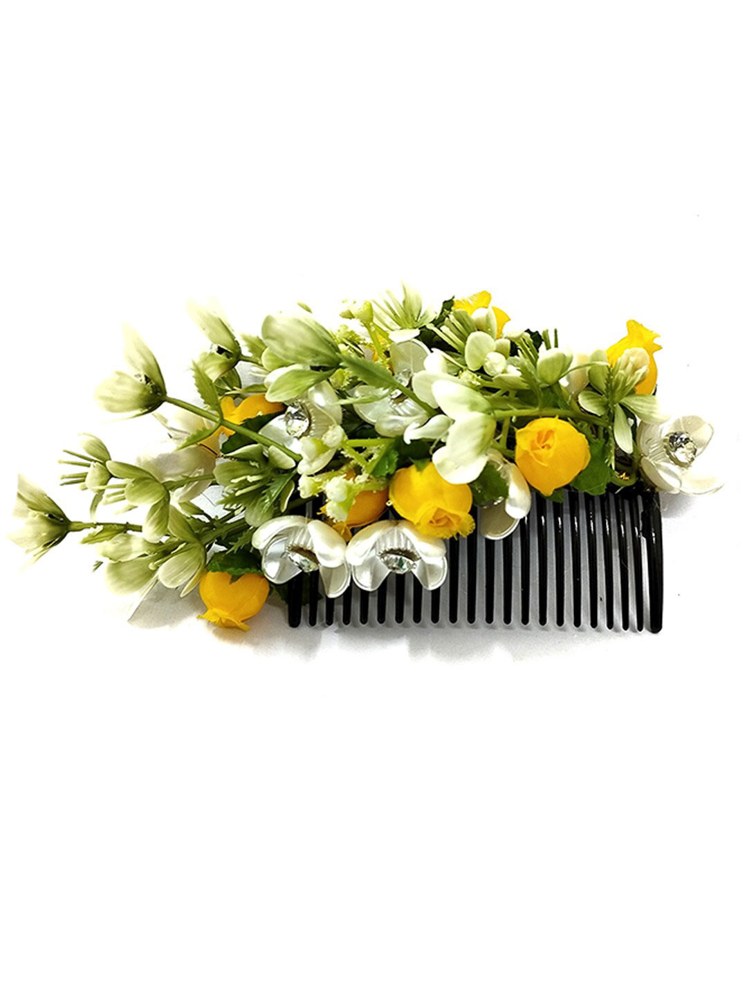

Hair Flare Women Artificial Flower Comb Pin, Yellow