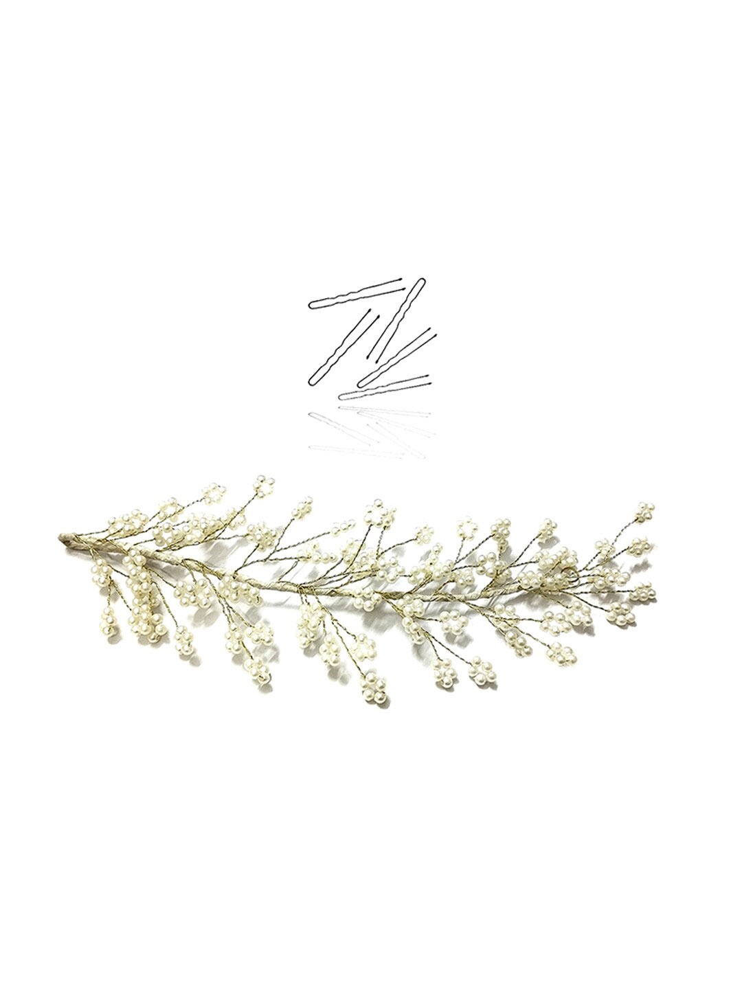 

Hair Flare Women Beaded Hair Accessory Set, White