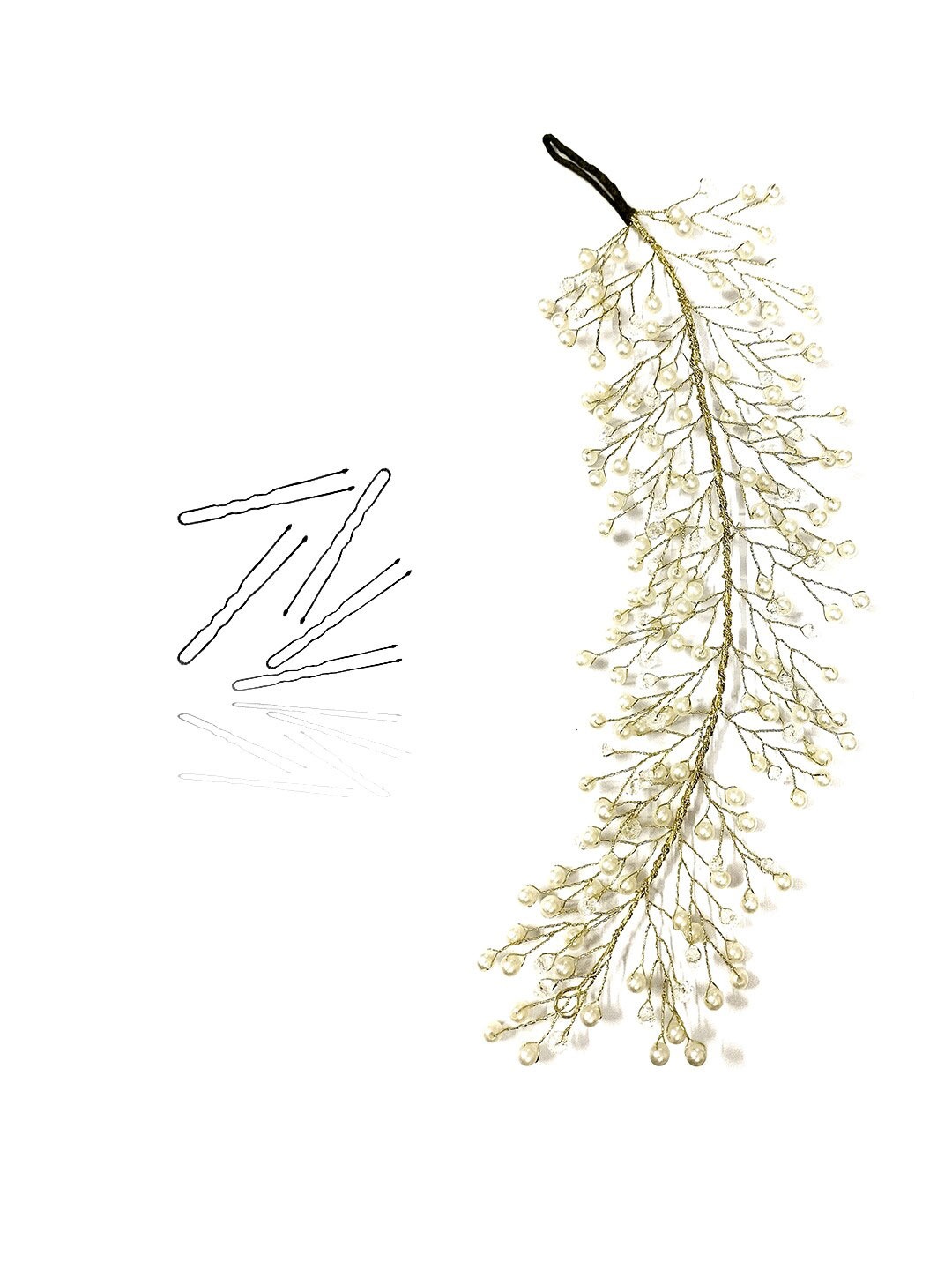 

Hair Flare Women Beaded Hair Accessory Set, Silver