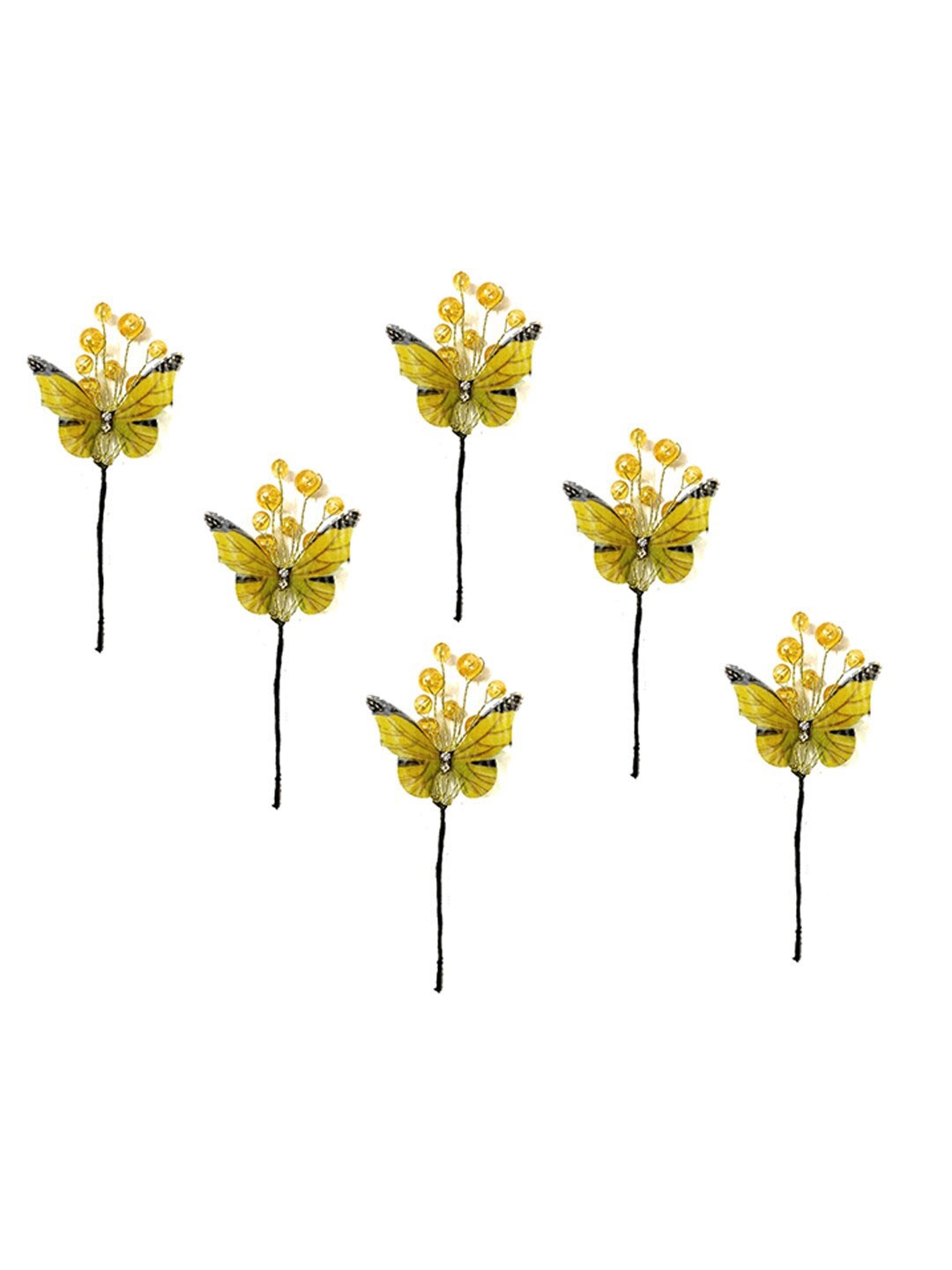 

Hair Flare Women Set of 6 Embellished Hair Accessory Set, Yellow
