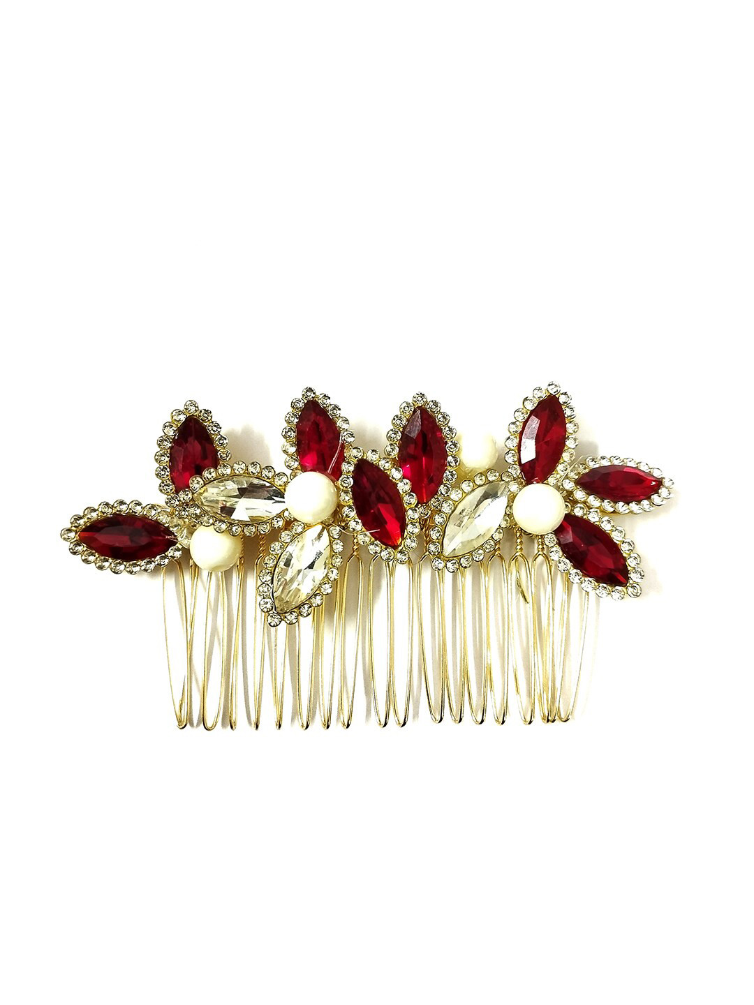 

Hair Flare Women Beaded Comb Pin, Gold