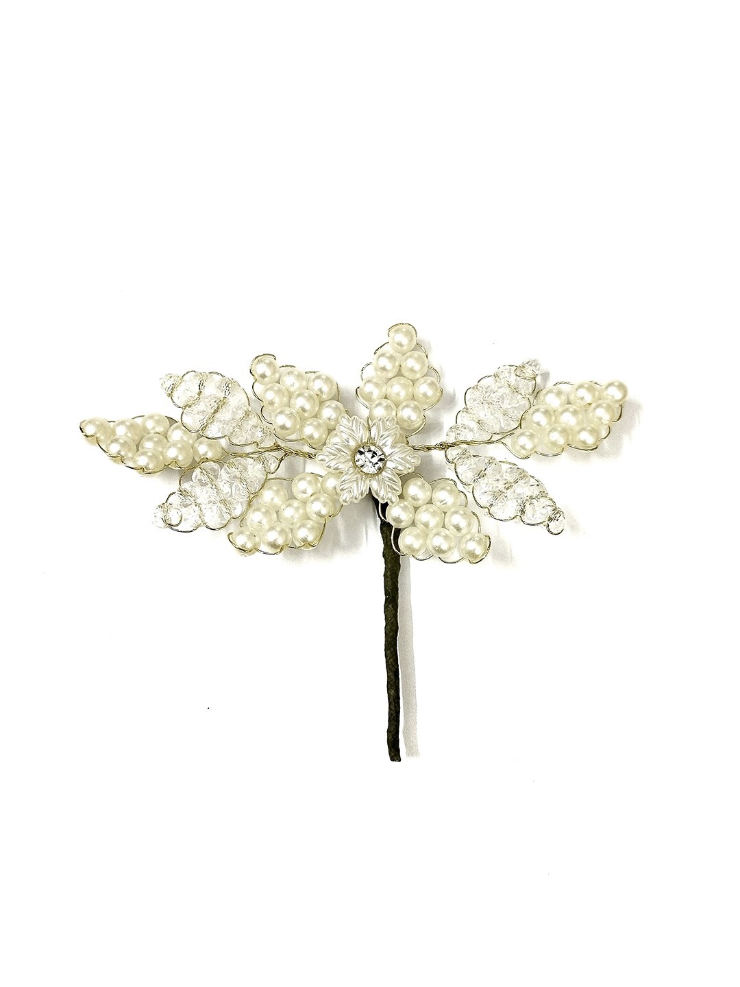 

Hair Flare Women Artificial Stones Hairstick, Cream