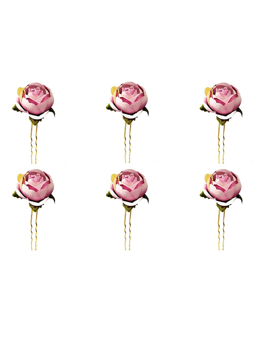 

Hair Flare Set of 6 Embellished U Pins, Pink