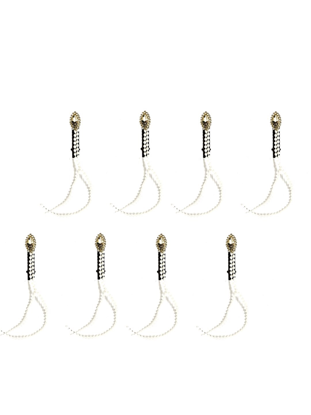 

Hair Flare Women Embellished French Barrette, White