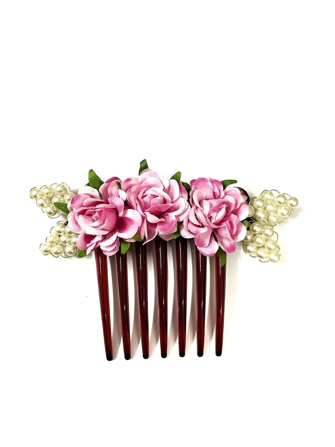 

Hair Flare Women Beaded Comb Pin, Pink