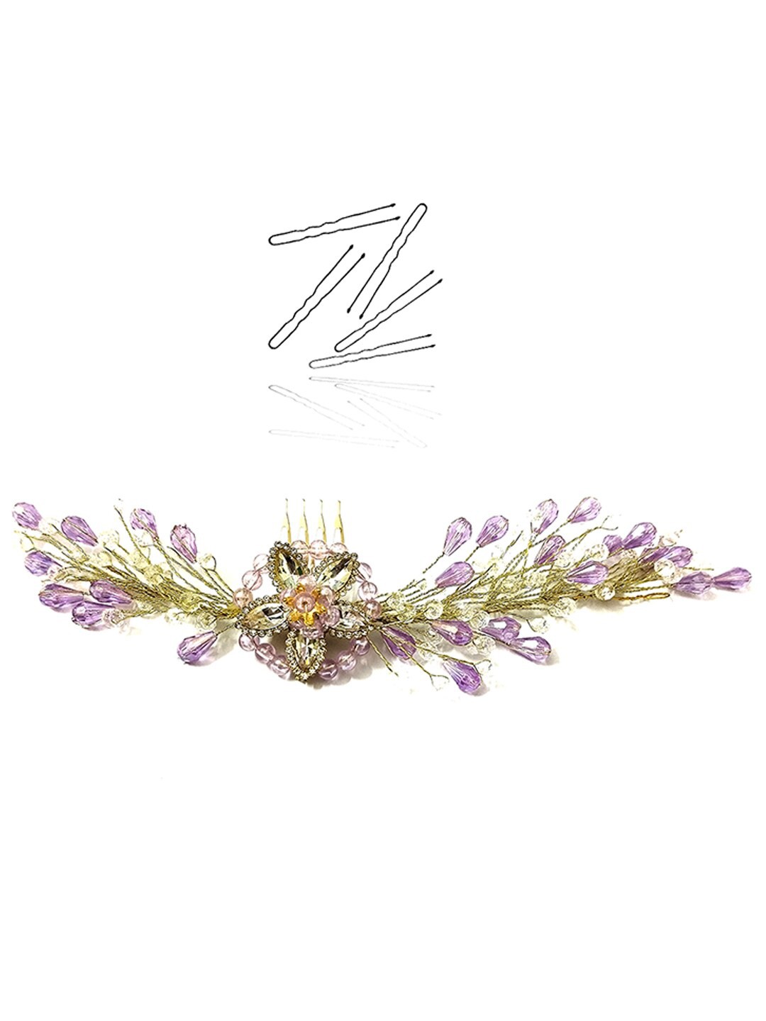 

Hair Flare Women Beaded Hair Accessory Set, Purple
