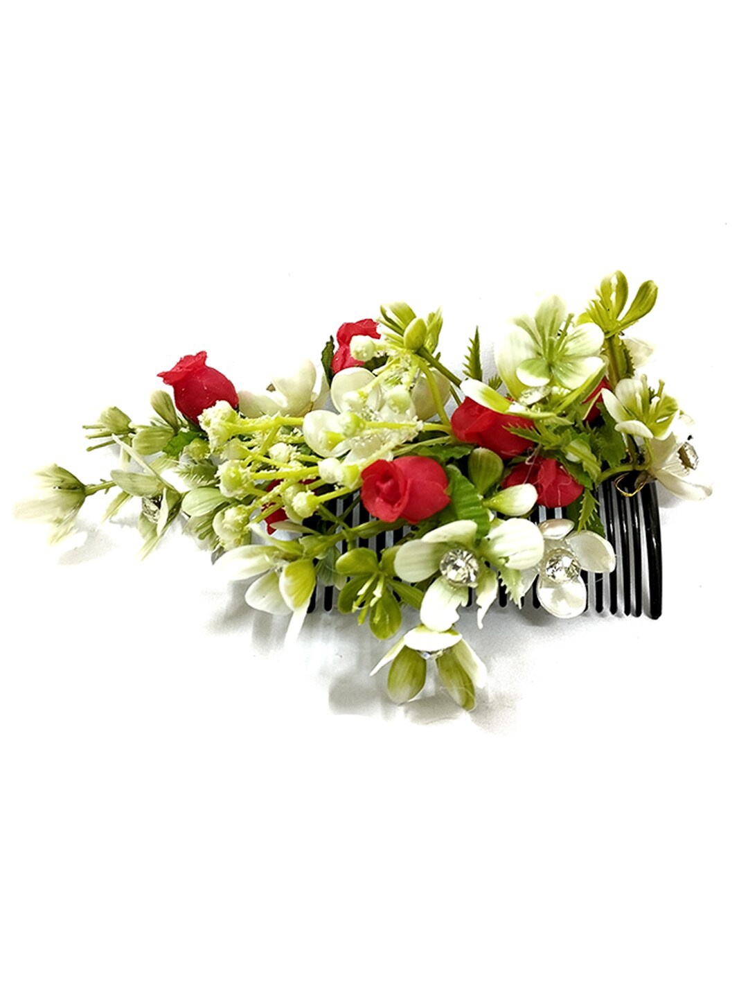 

Hair Flare Embellished Comb Pin, Red