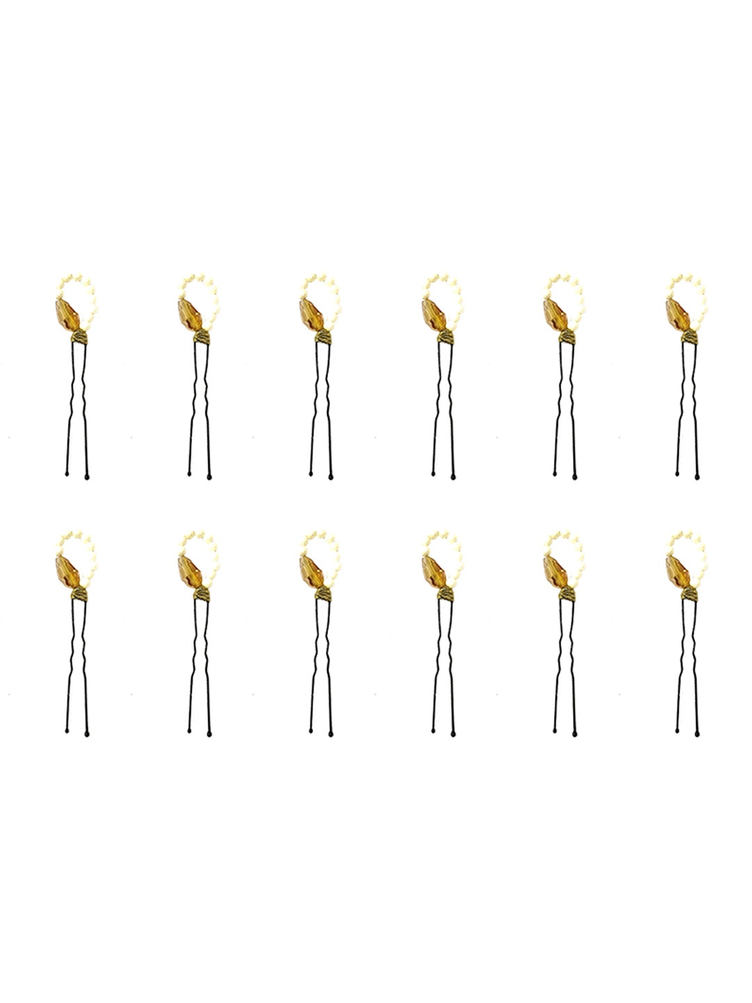 

Hair Flare Women 12Pcs Embellished U Pins, Silver