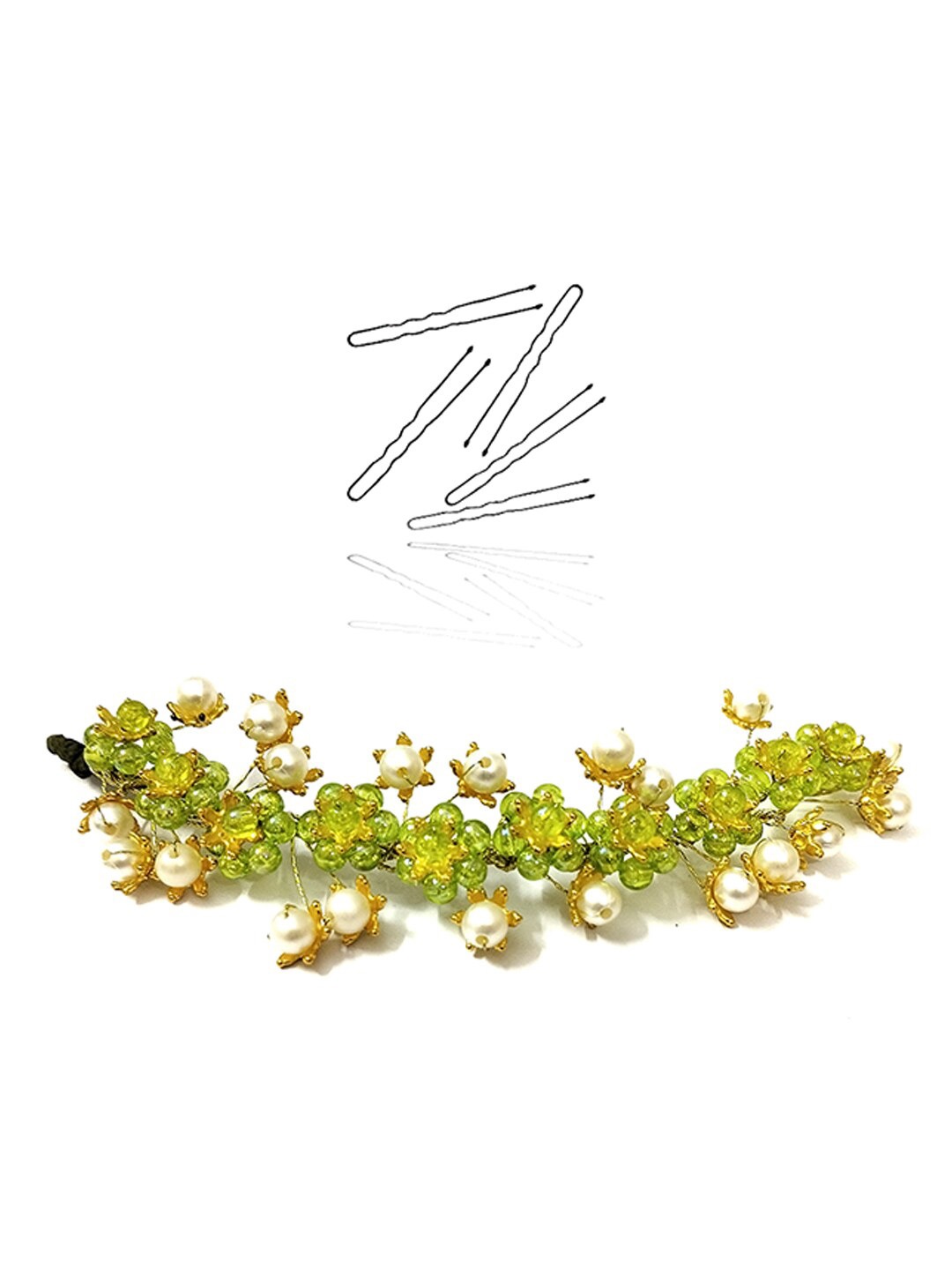 

Hair Flare Women Floral Beaded Tiara, Green