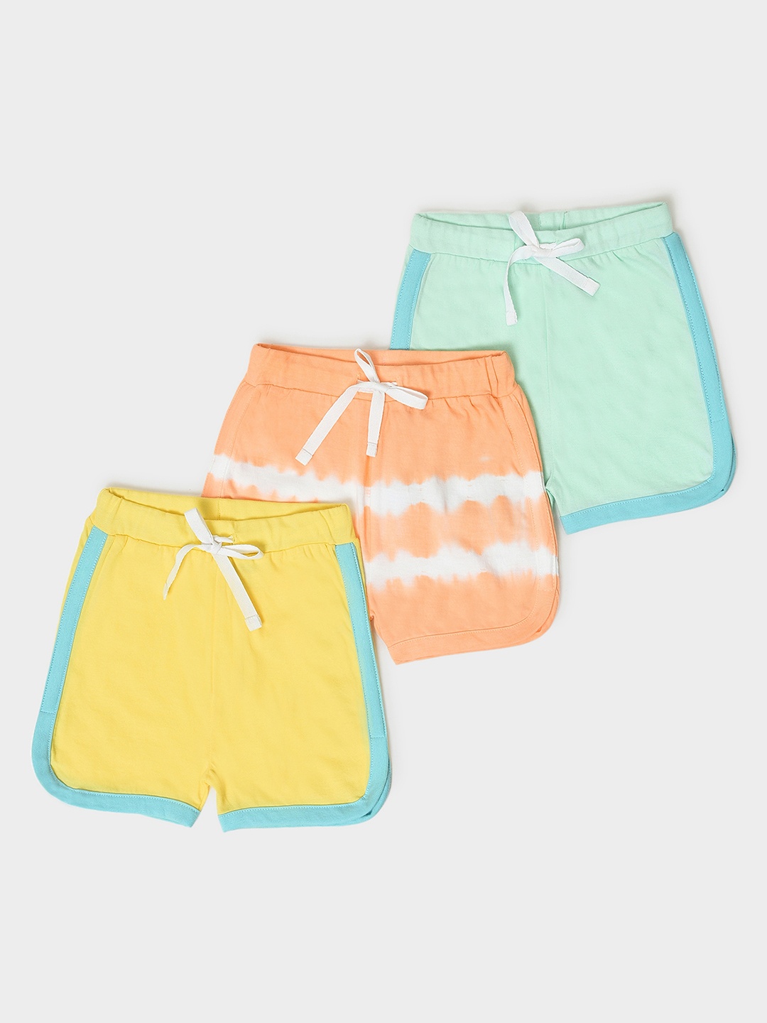 

MiArcus Infant Kids Pack Of 3 Tie & Dyed Cotton Shorts, Orange