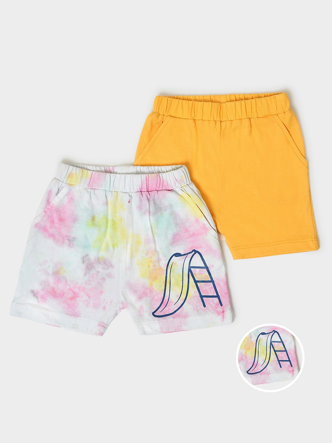

MiArcus Kids Pack Of 2 Cotton Shorts, Yellow