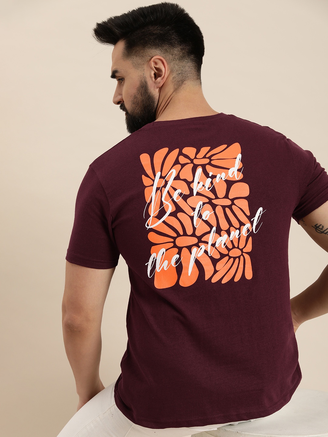 

Moda Rapido Graphic Printed T-shirt, Maroon