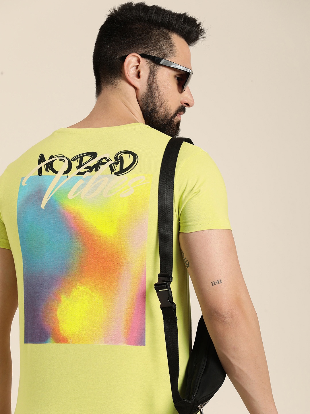 

Moda Rapido Graphic Printed Pure Cotton T-shirt, Lime green