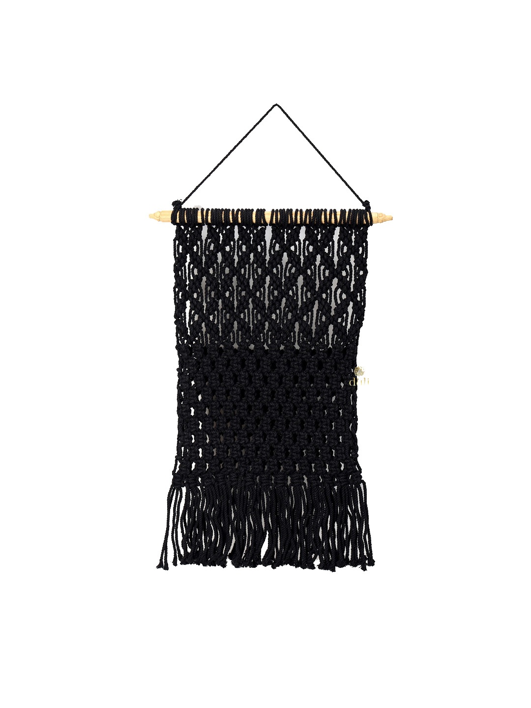 

DULI Black Macrame Magazine Storage Organizer