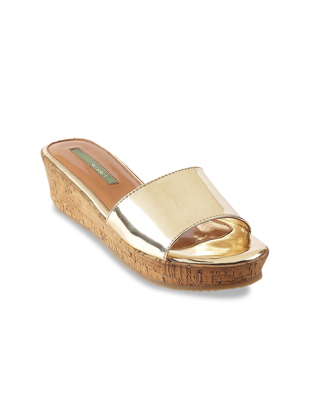 

Catwalk Open Toe Flatform Heels, Gold