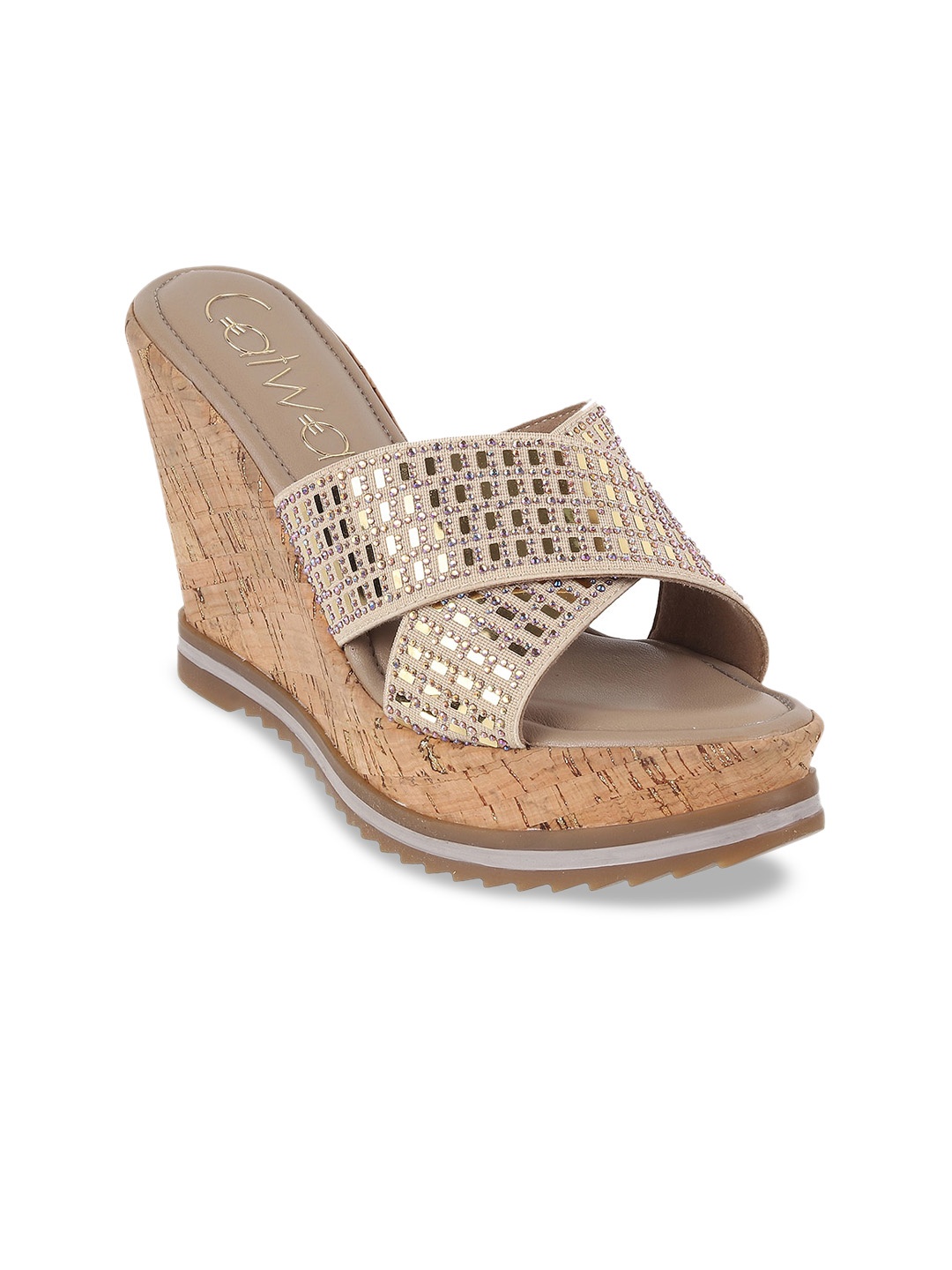 

Catwalk Embellished Wedge Heels, Beige
