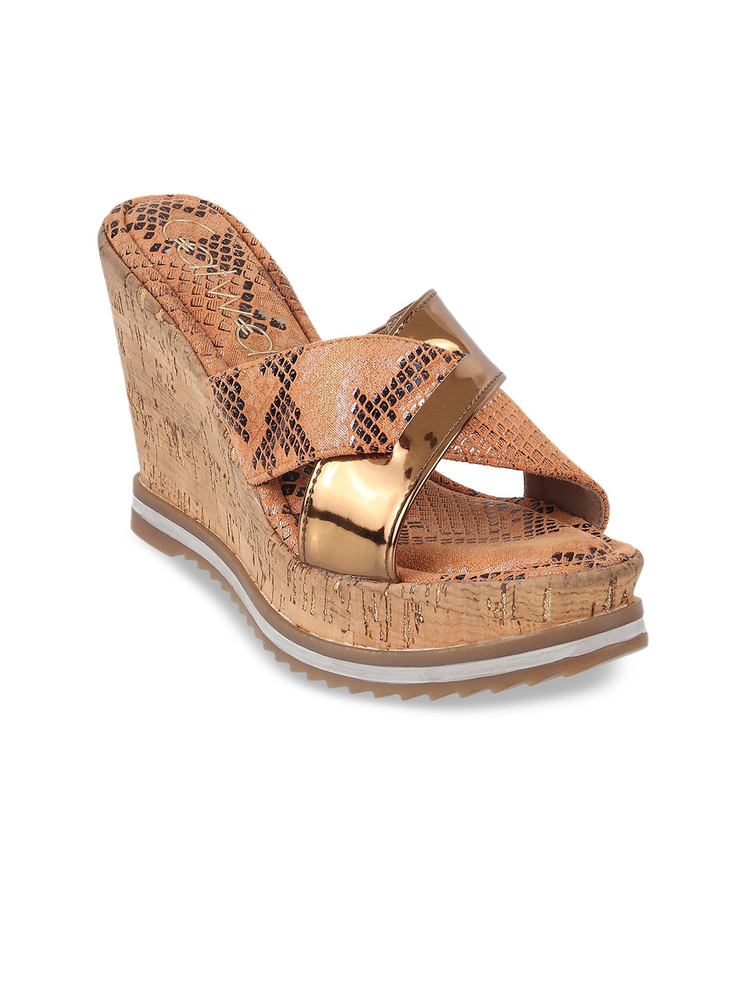

Catwalk Animal Printed Wedge Heels, Orange