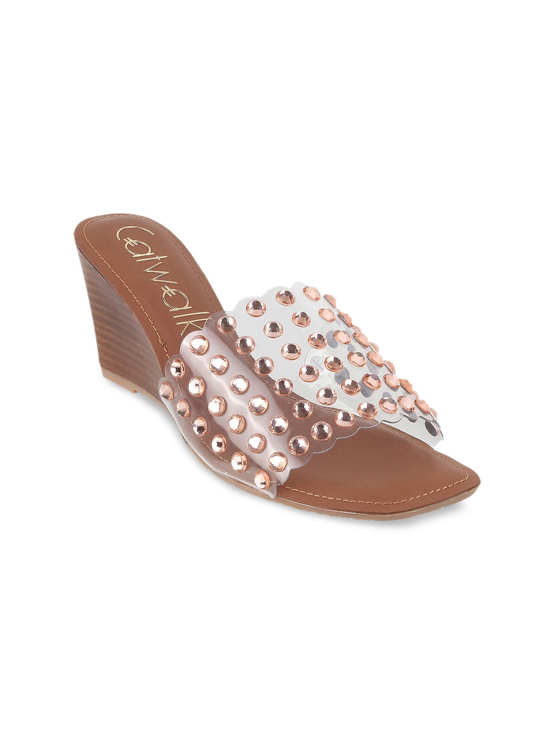 

Catwalk Embellished Wedge Heels, Rose gold