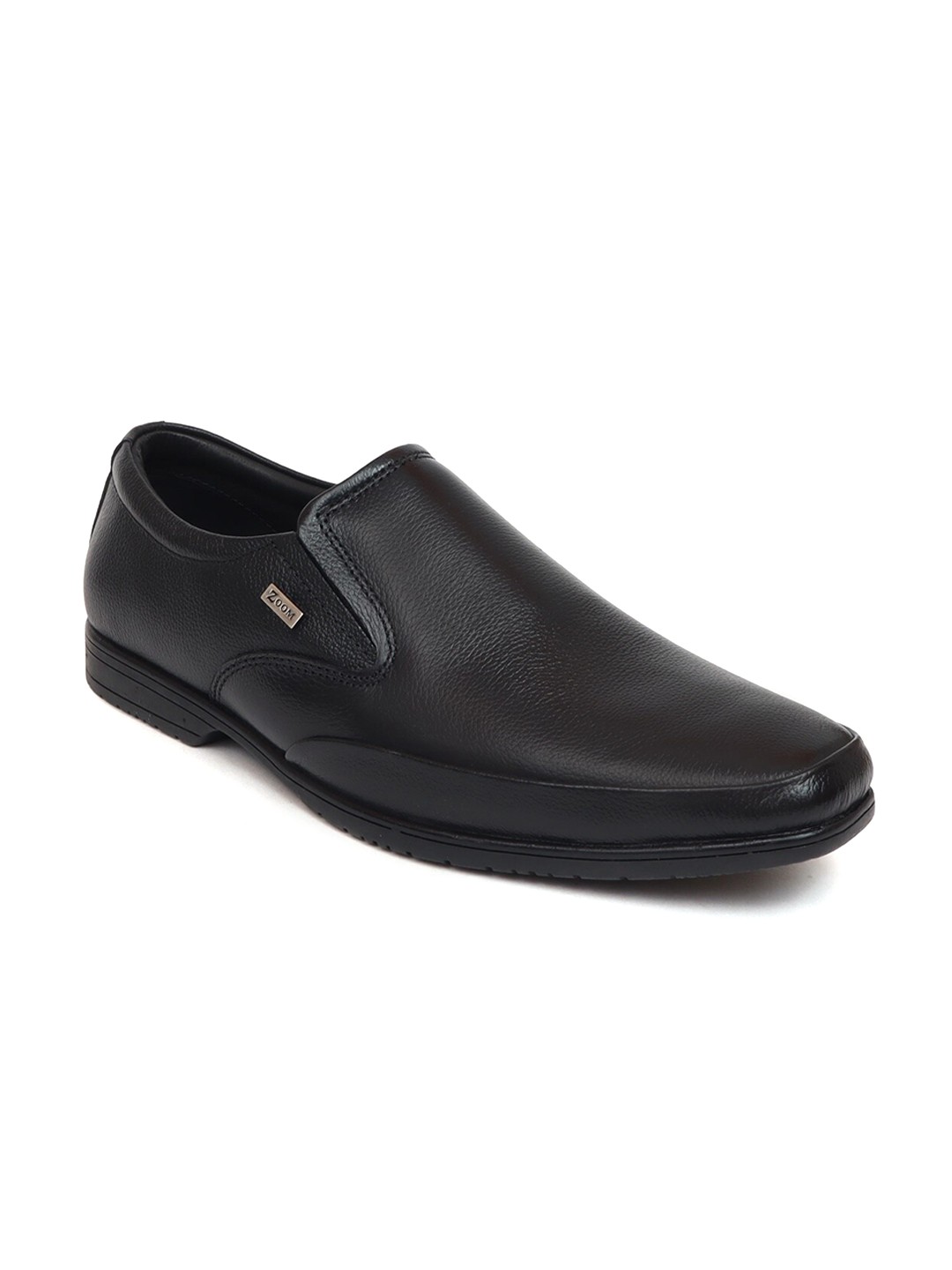 

Zoom Shoes Men Textured Leather Formal Slip-On Shoes, Black