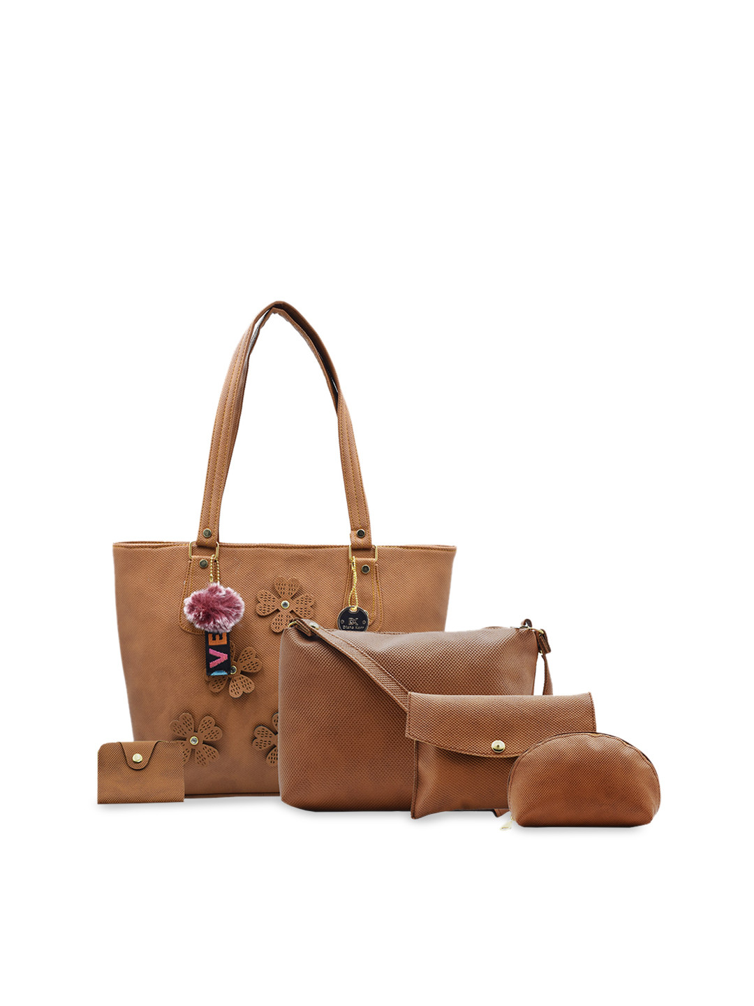 

Diana Korr Set Of 5 Structured Shoulder Bag Set, Brown