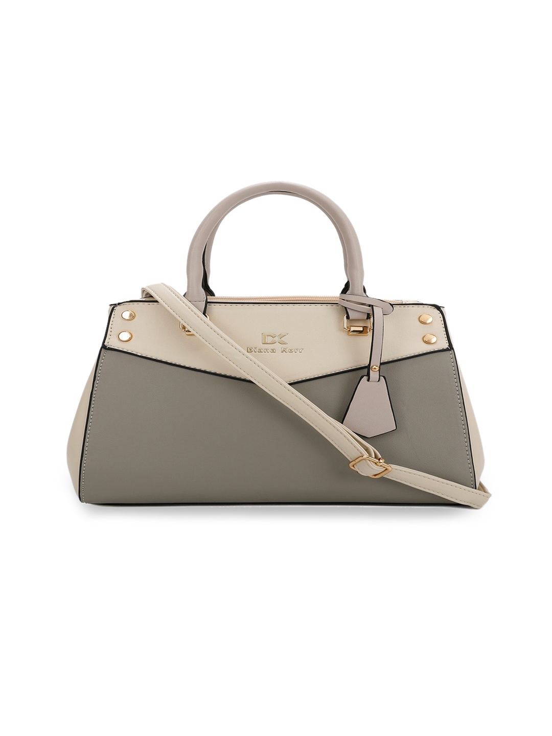 

Diana Korr Colourblocked Structured Handheld Bag, Grey