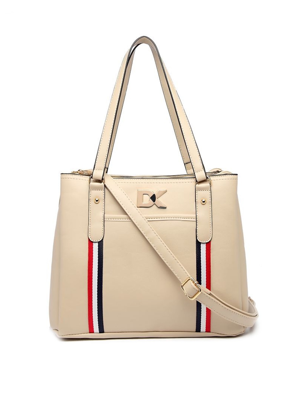 

Diana Korr Colourblocked Structured Shoulder Bag, Beige