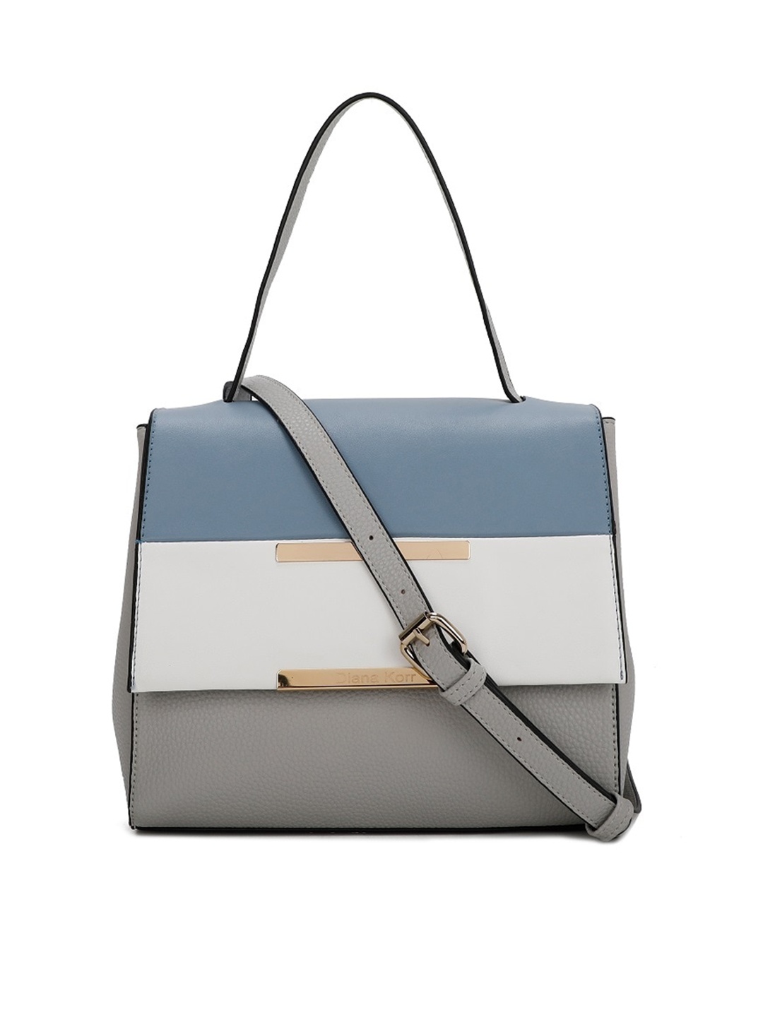 

Diana Korr Striped Structured Satchel, Blue
