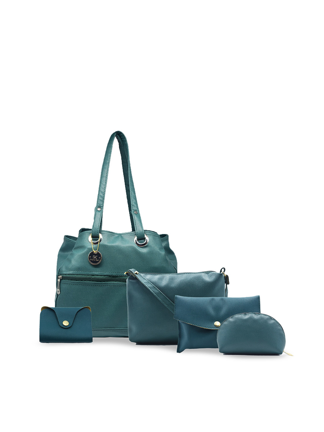 

Diana Korr Pack Of 5 Textured Structured Shoulder Bag, Green