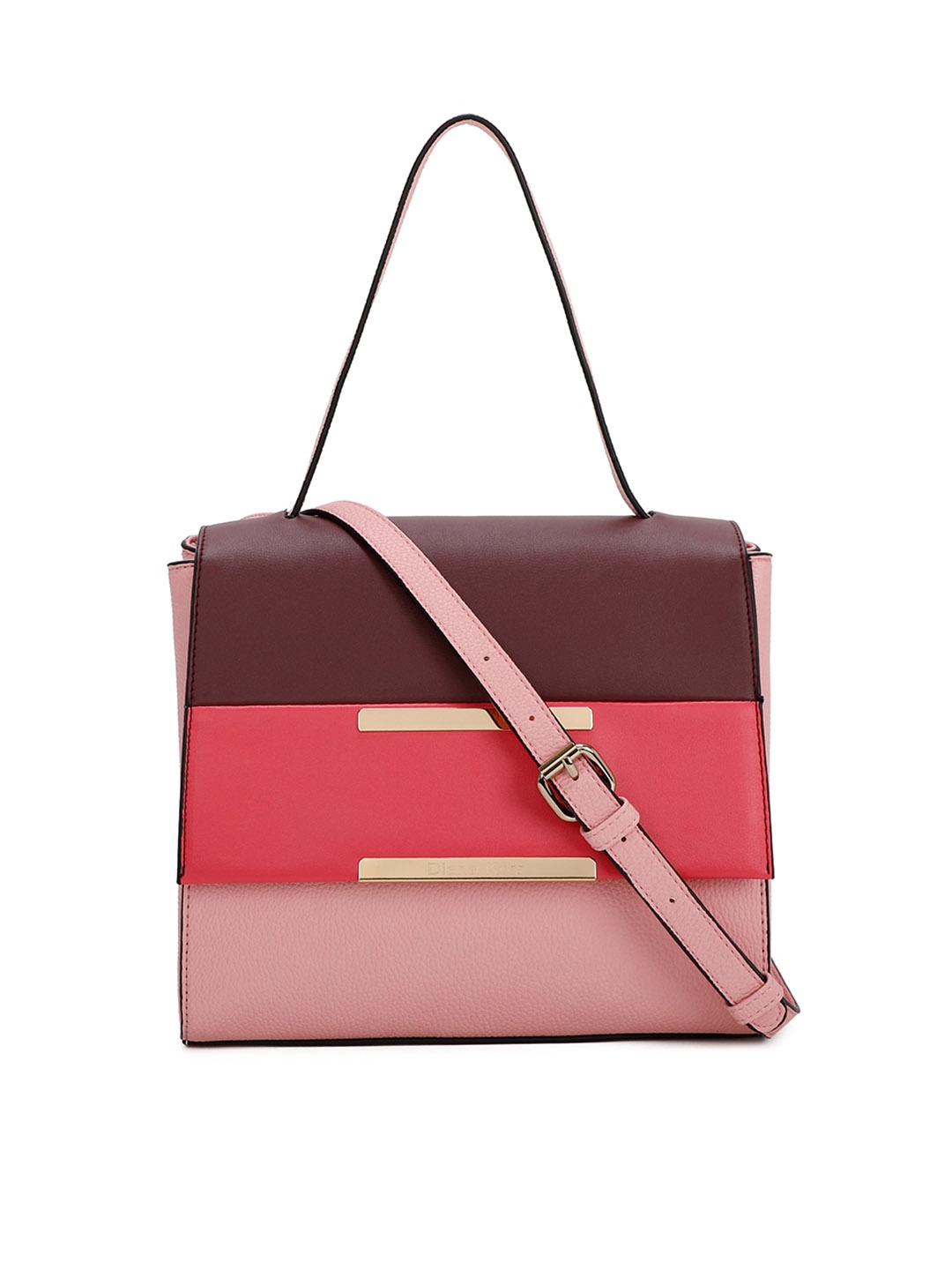 

Diana Korr Colourblocked Structured Satchel Bag, Pink