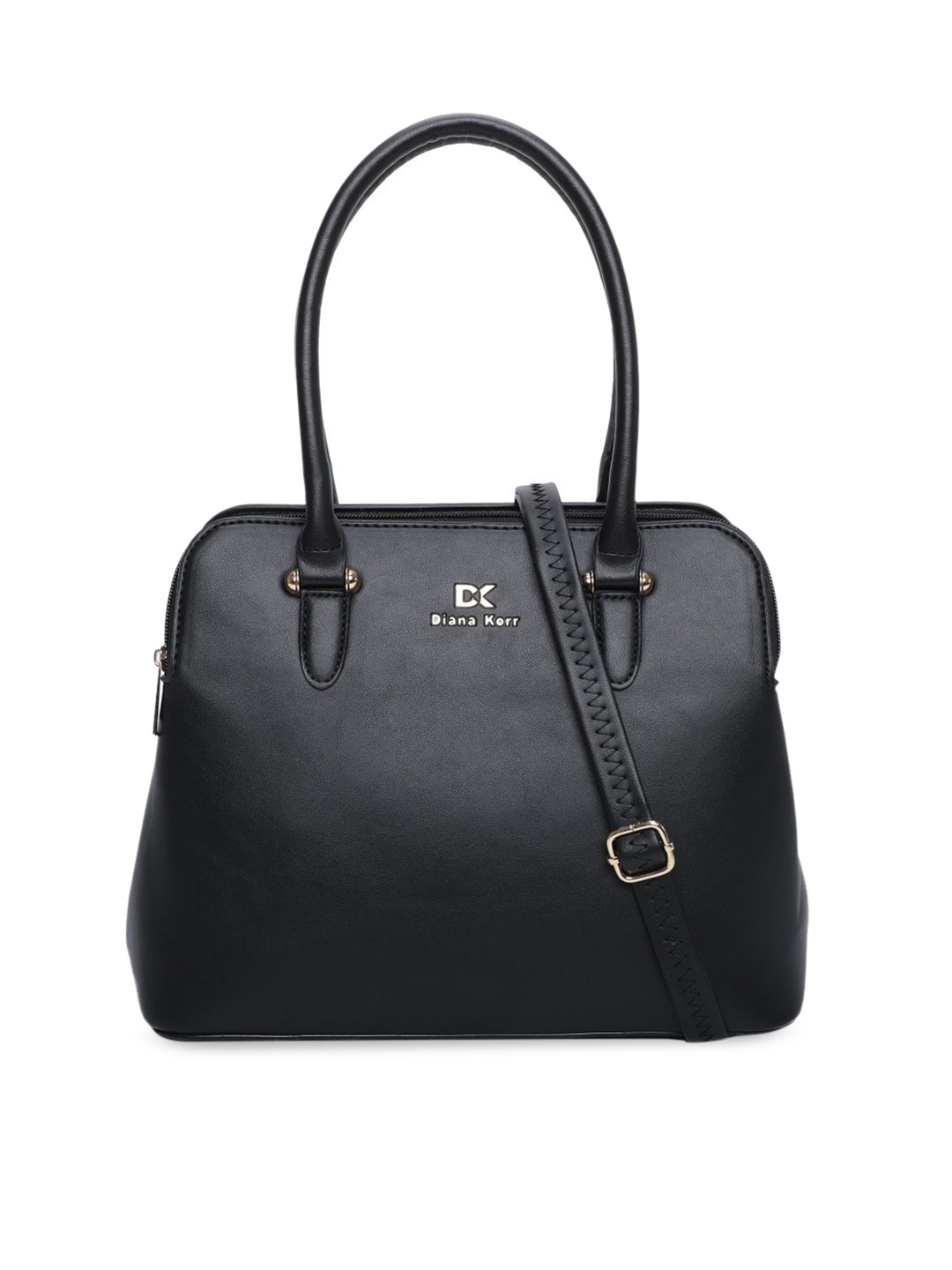 

Diana Korr Textured Structured Shoulder Bag, Black