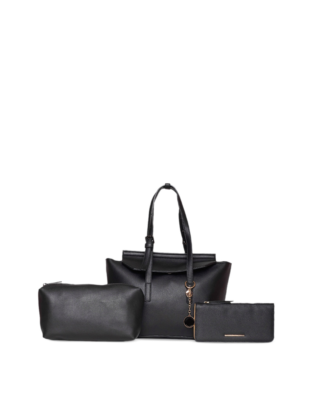 

Diana Korr Structured Shoulder Bag With Pouch & Wallet, Black