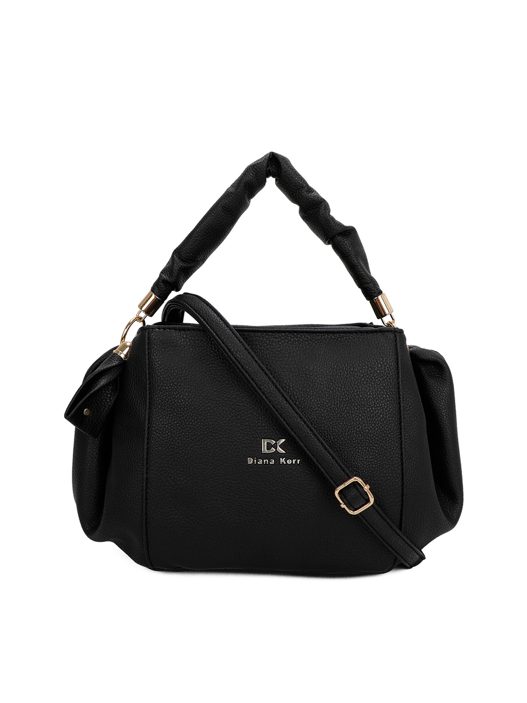 

Diana Korr Textured PU Structured Handheld Bag, Black