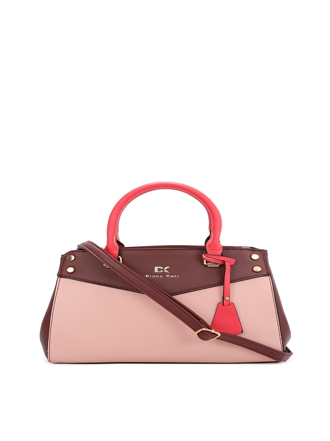 

Diana Korr Colorblocked PU Structured Handheld Bag, Pink