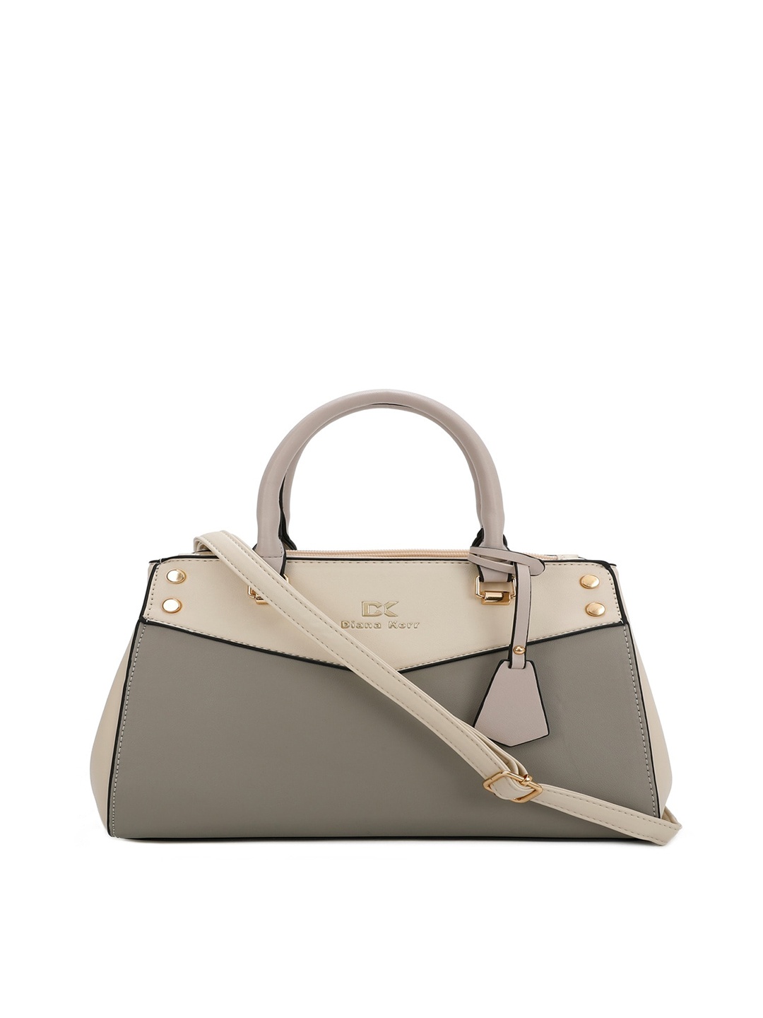 

Diana Korr Colourblocked Structured Handheld Bag, Grey