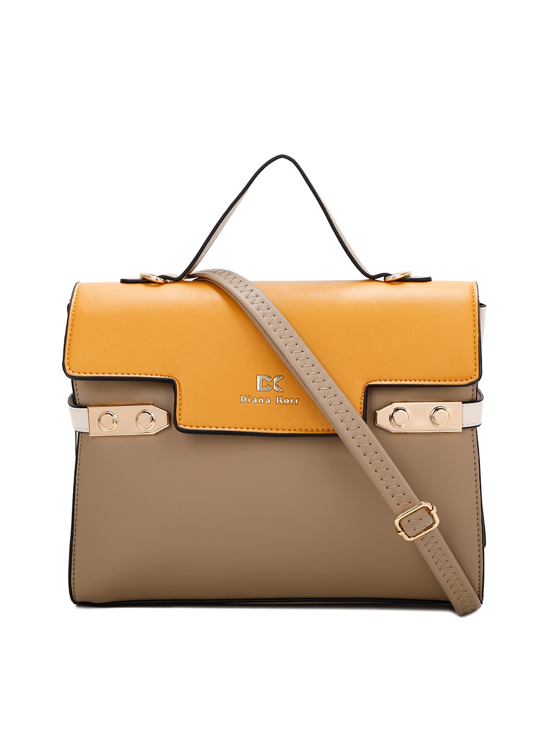 

Diana Korr Colourblocked Structured Handheld Bag, Yellow
