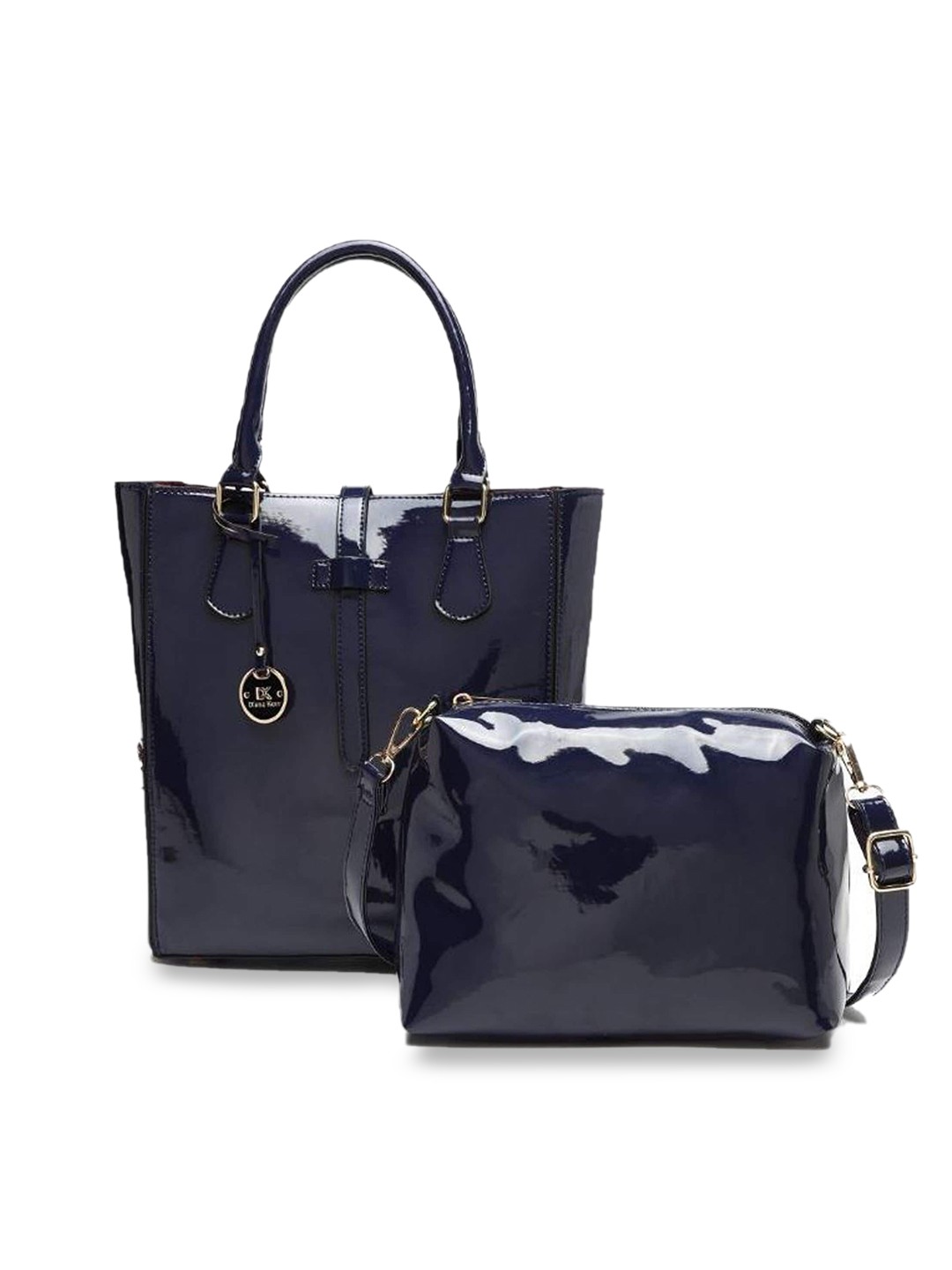 

Diana Korr Set of 2 Oversized Structured Handheld Bag, Blue