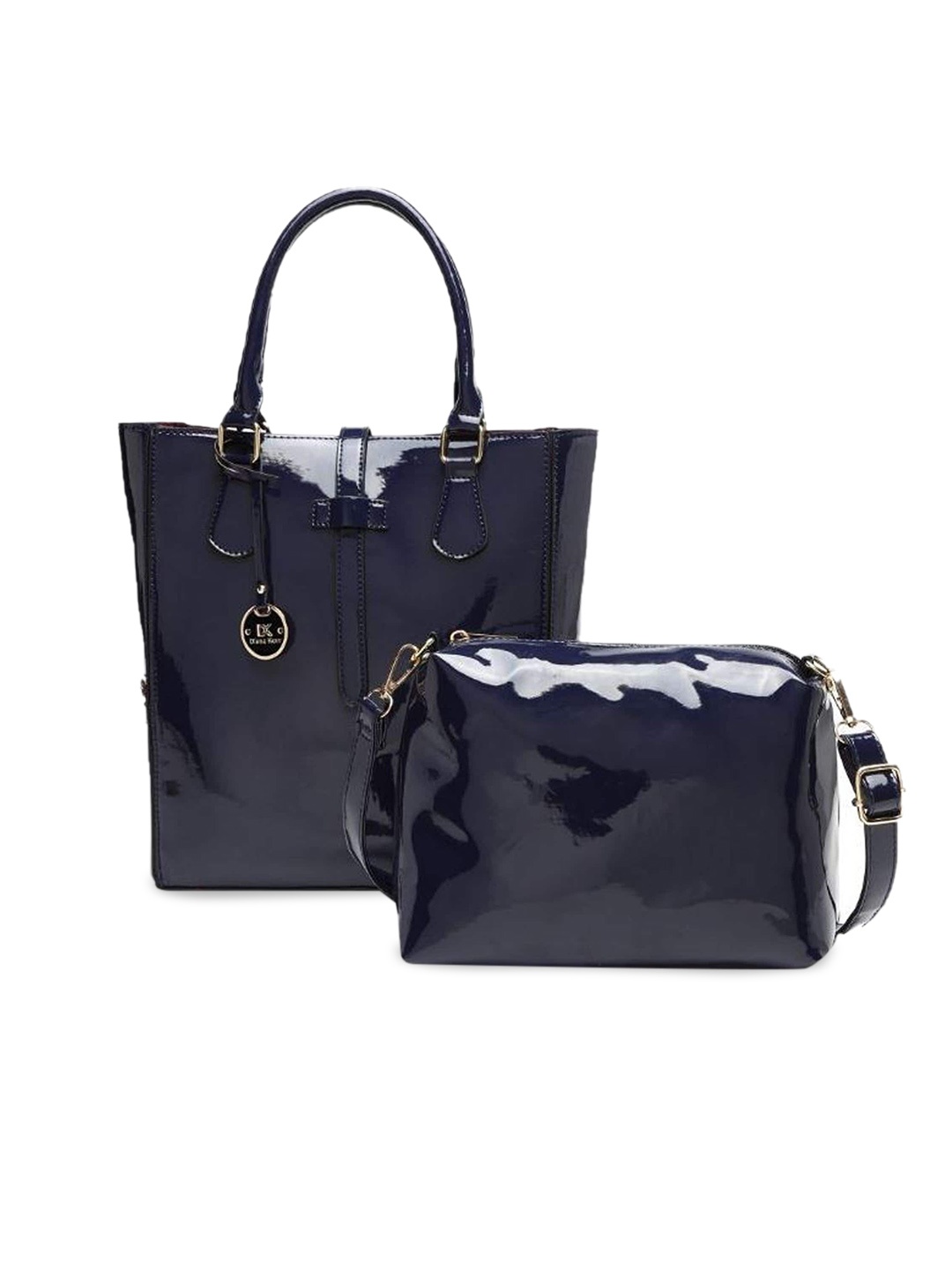 

Diana Korr PU Oversized Structured Handheld Bag With Sling Bag, Blue
