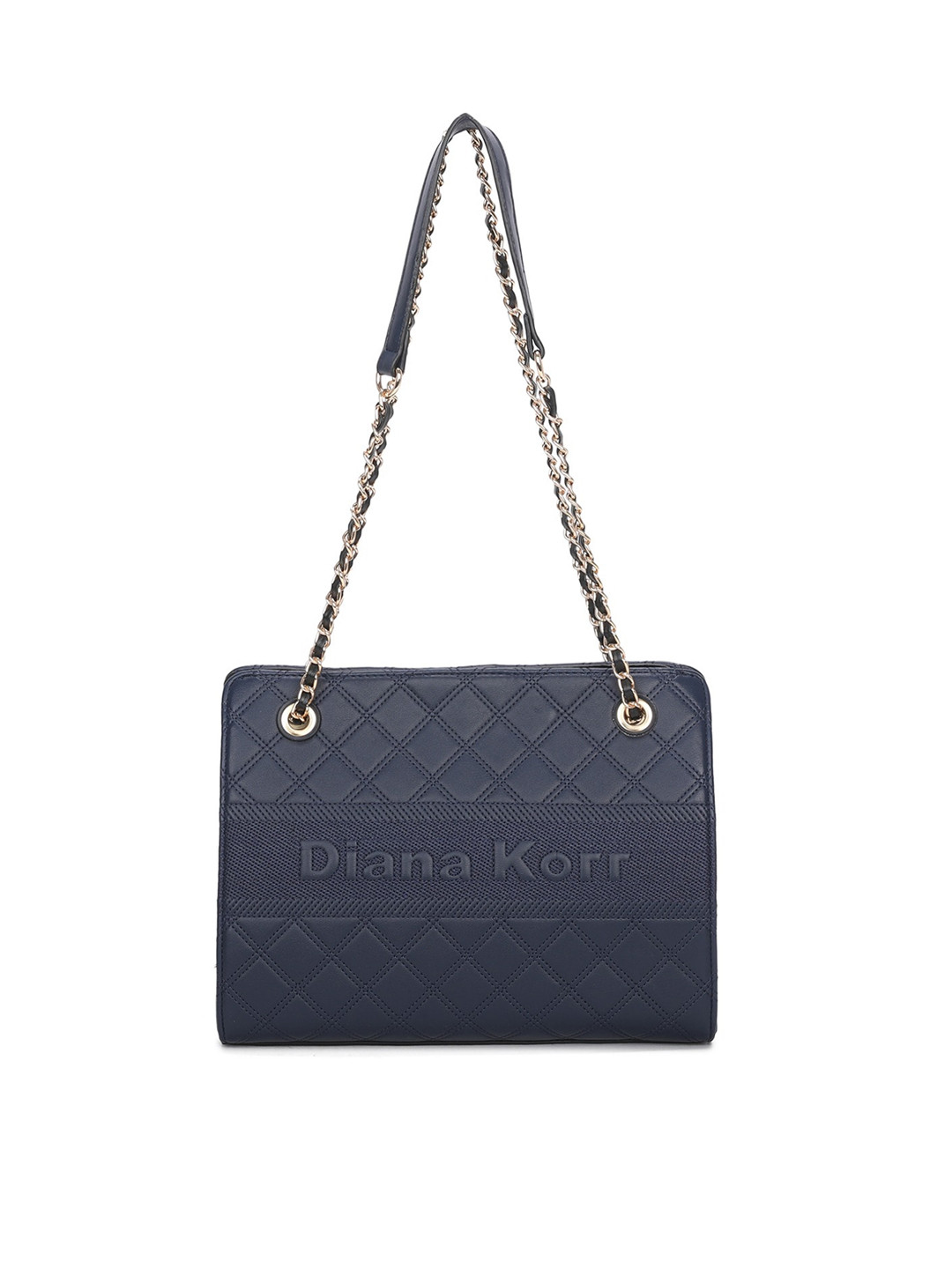 

Diana Korr Textured Structured Shoulder Bag With Quilted, Blue