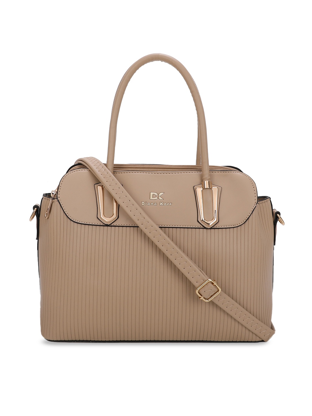 

Diana Korr Beige Textured Structured Handheld Bag