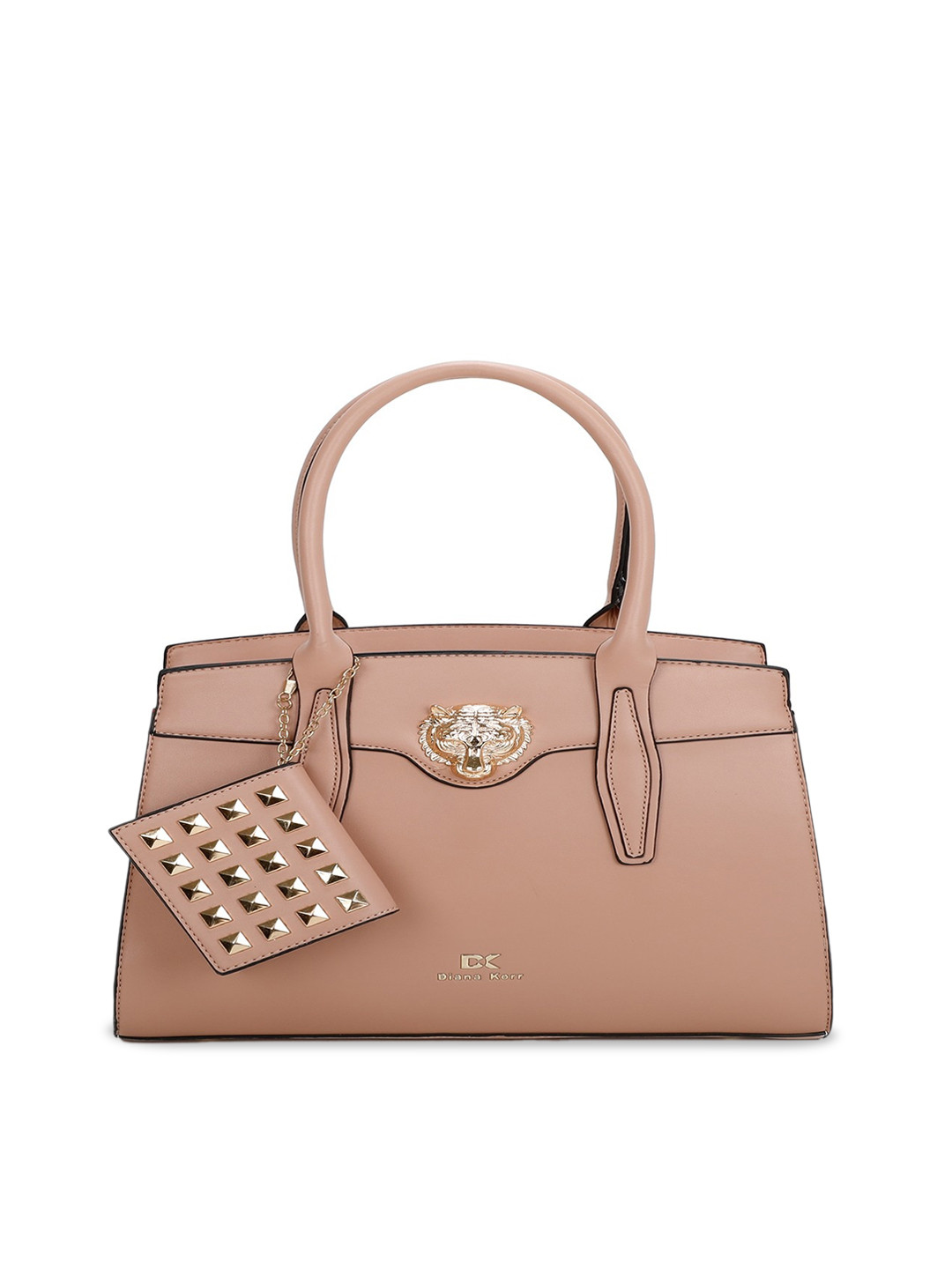 

Diana Korr Applique Detail Structured Handheld Bag, Peach